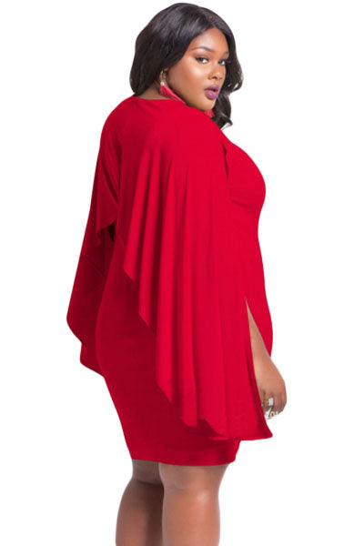 Sexy Red Cape Plus Size Dress – SEXY ...